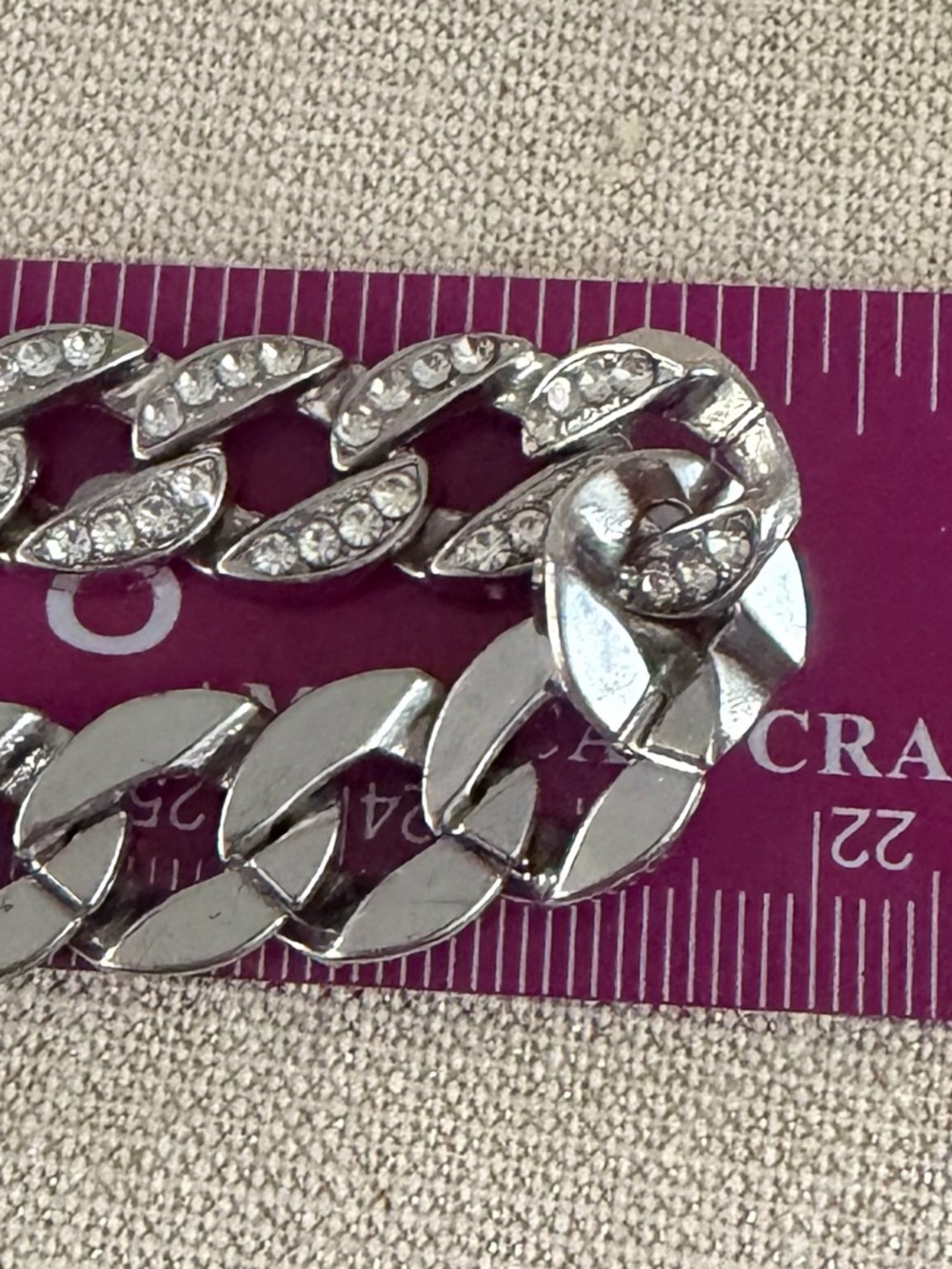Silver Crystal Cuban Link Necklace - Women Jewelry - Picture 4 of 4